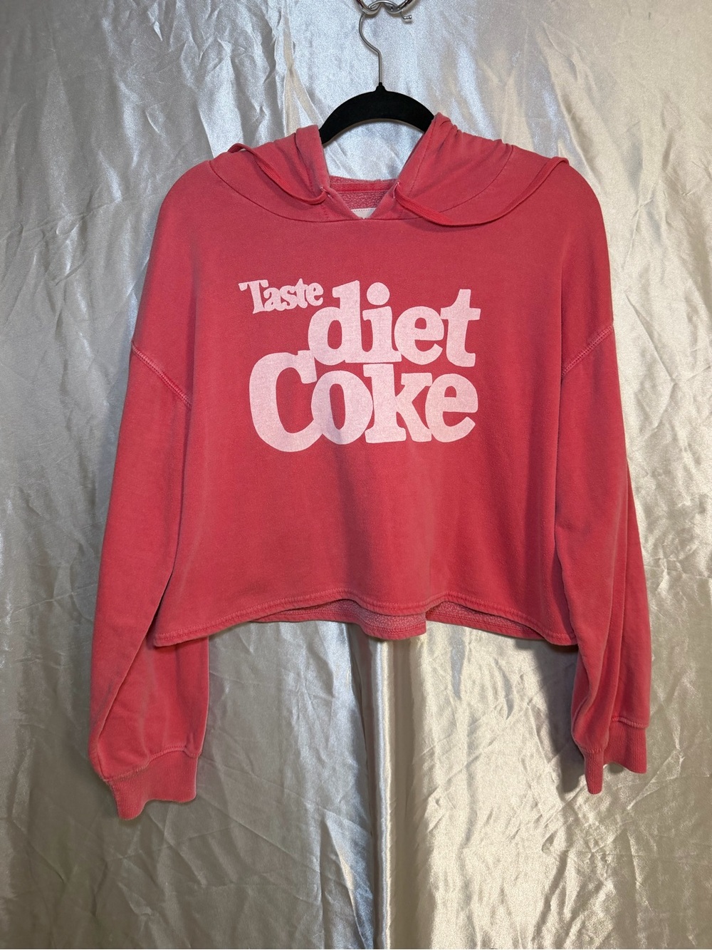 Retro Diet Coke Cropped Hoodie Long Sleeve Casual Size Large